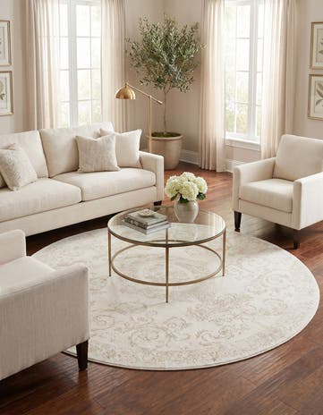 Ivory Finsbury Round Rug