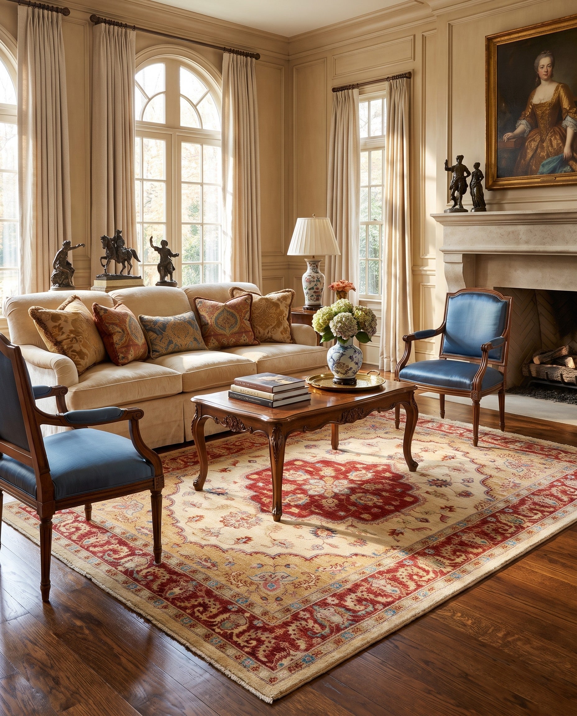 5' 1 x 6' 4 Hand Knotted Ziegler Rug