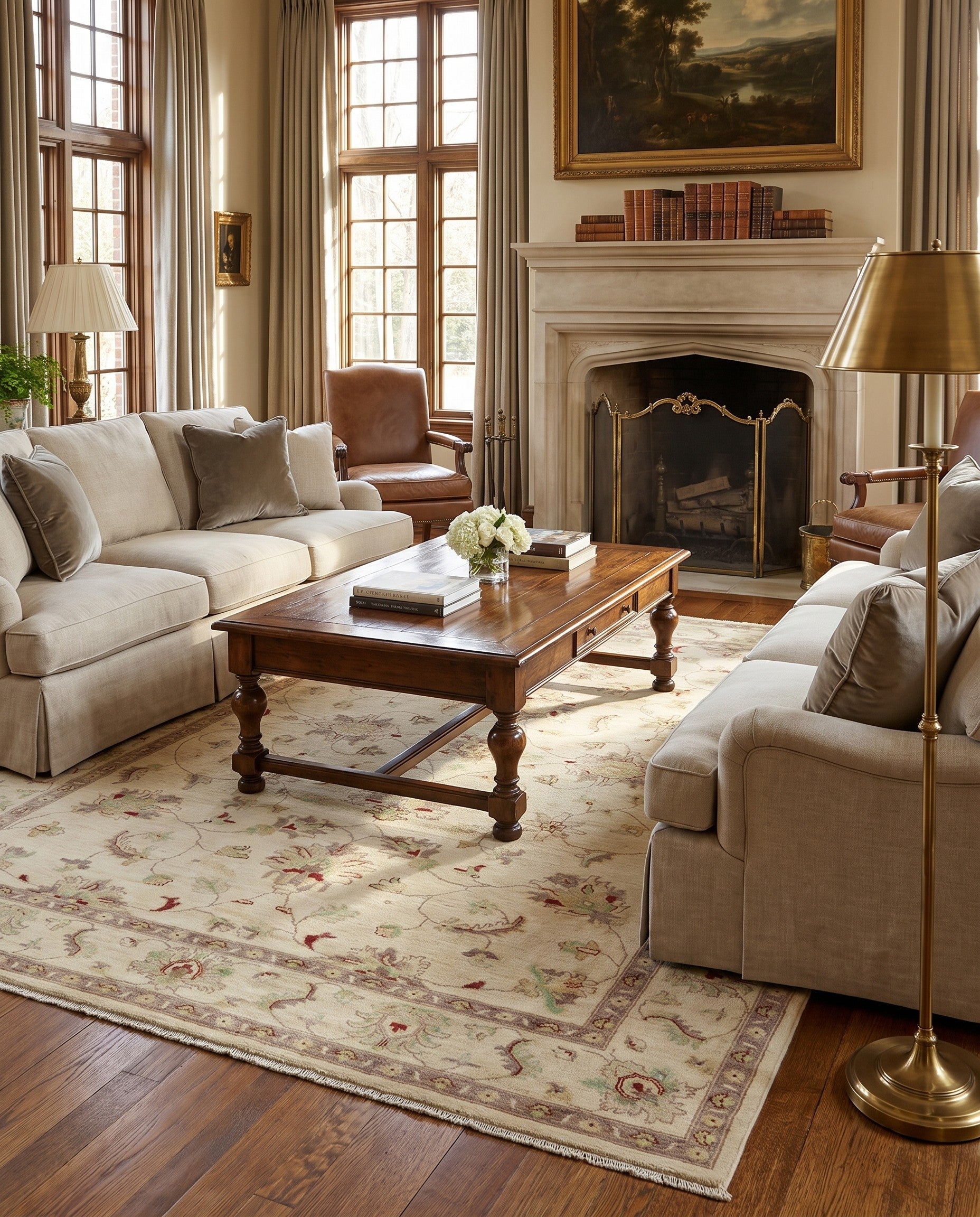 6' 10 x 9' 2 Hand Knotted Ziegler Rug