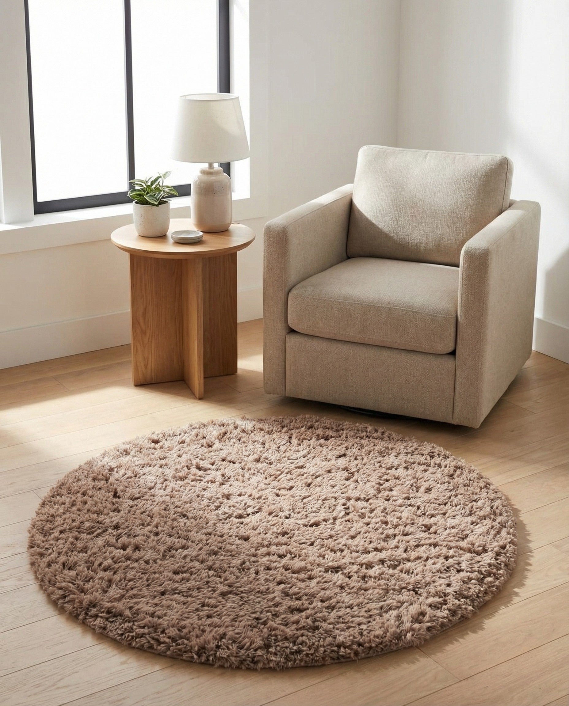 3' 3 x 3' 3 Infinity Shag Round Rug