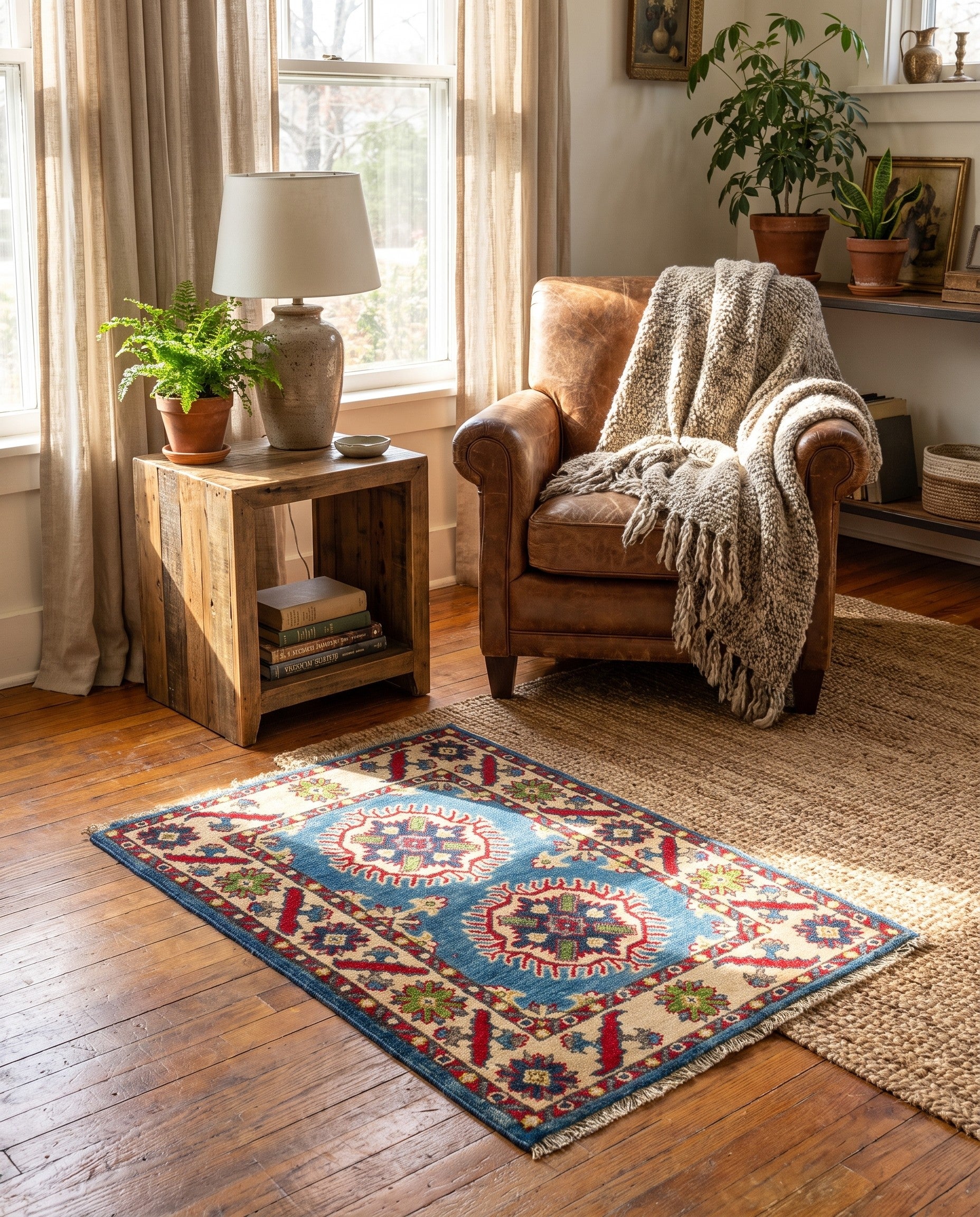 2' x 2' 11 Hand Knotted Kazak Rug