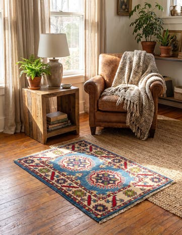 2' x 2' 11 Hand Knotted Kazak Rug