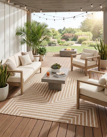 6' x 9' Easy-Clean Modern Indoor / Outdoor Rug