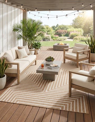 6' x 9' Easy-Clean Modern Indoor / Outdoor Rug