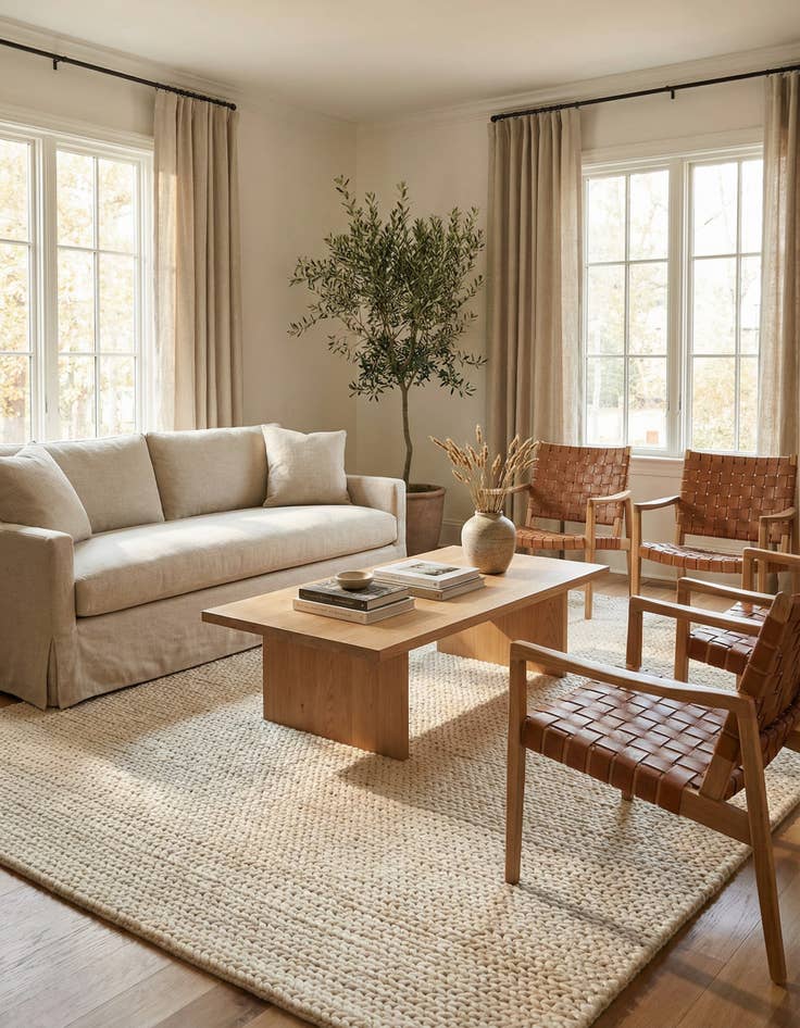 Detail image of 6' 1 x 9'  Hand Woven Lana New Zealand Wool Rug