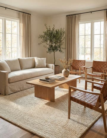 Ivory Hand Woven Lana New Zealand Wool Rug