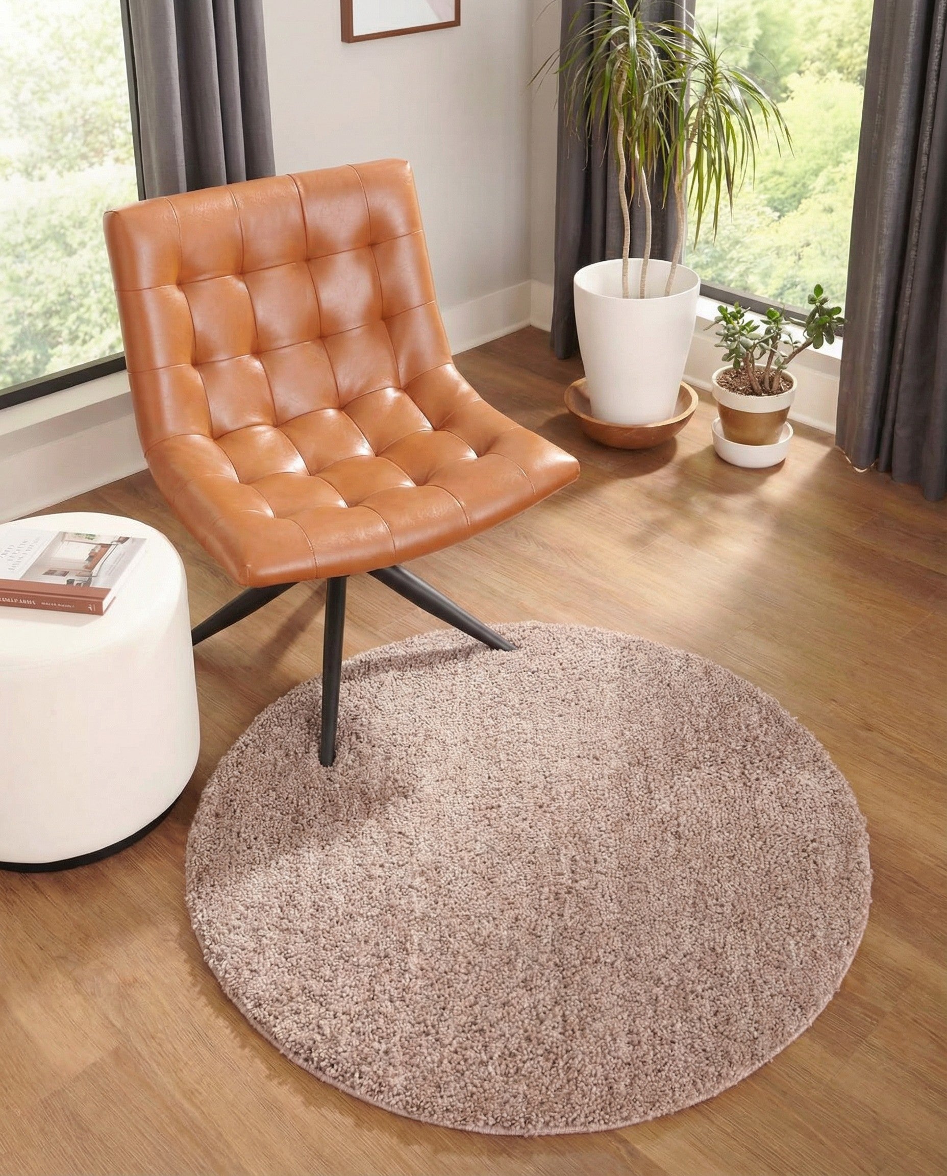 3' 3 x 3' 3 Jill Zarin Shaggy Chic Round Rug