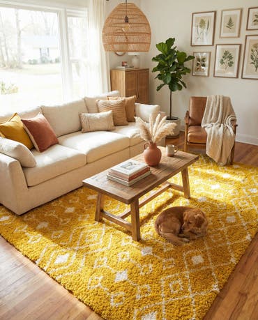  10' x 10' Moroccan Trellis Shag Square Rug