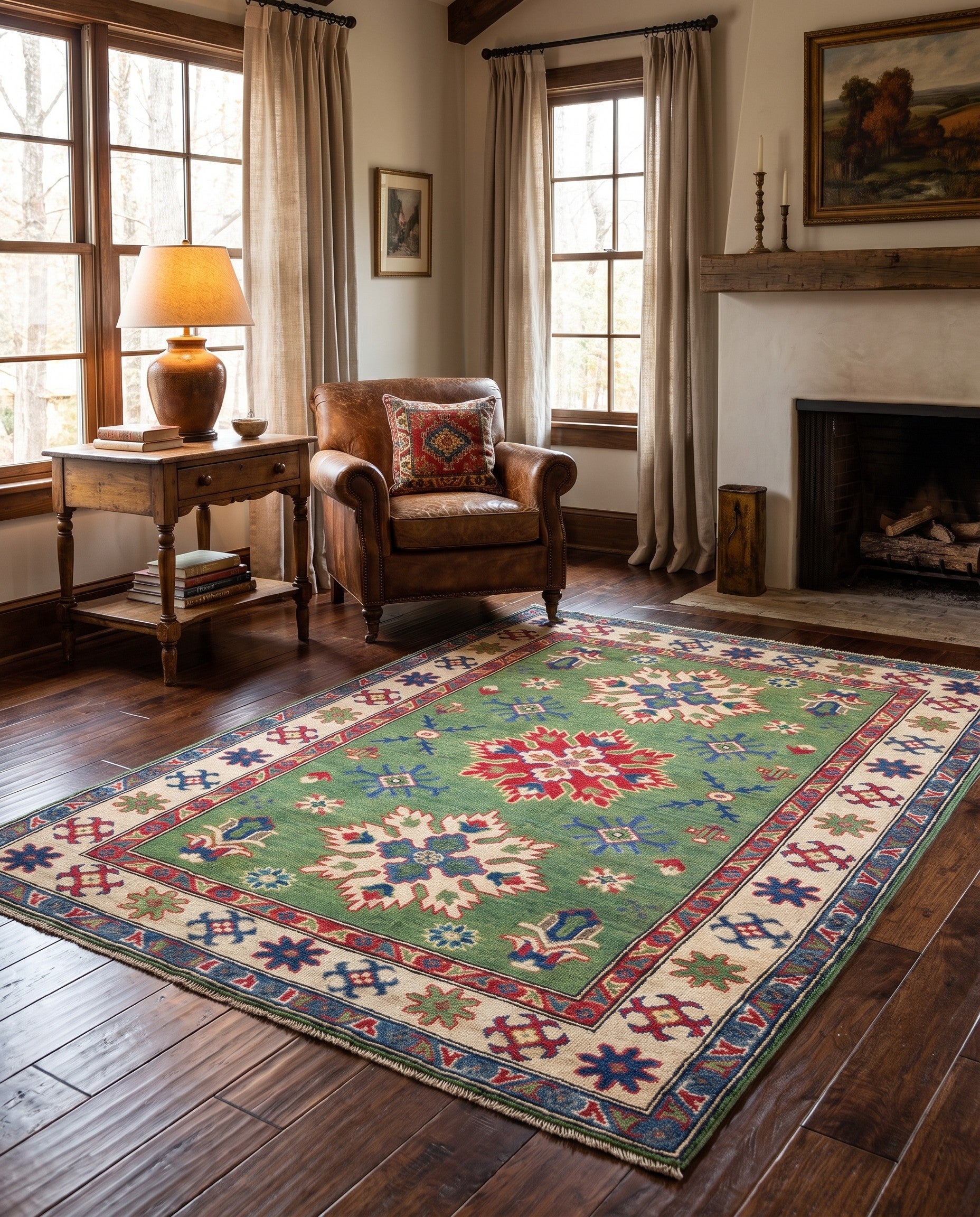4' 1 x 5' 10 Hand Knotted Kazak Rug