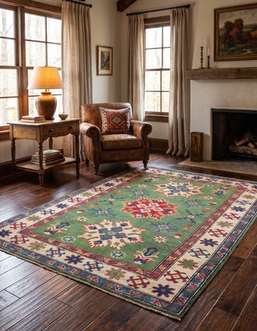 4' 1 x 5' 10 Hand Knotted Kazak Rug