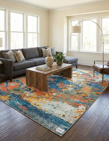 9' 10 x 14' Washable Vivid Rug