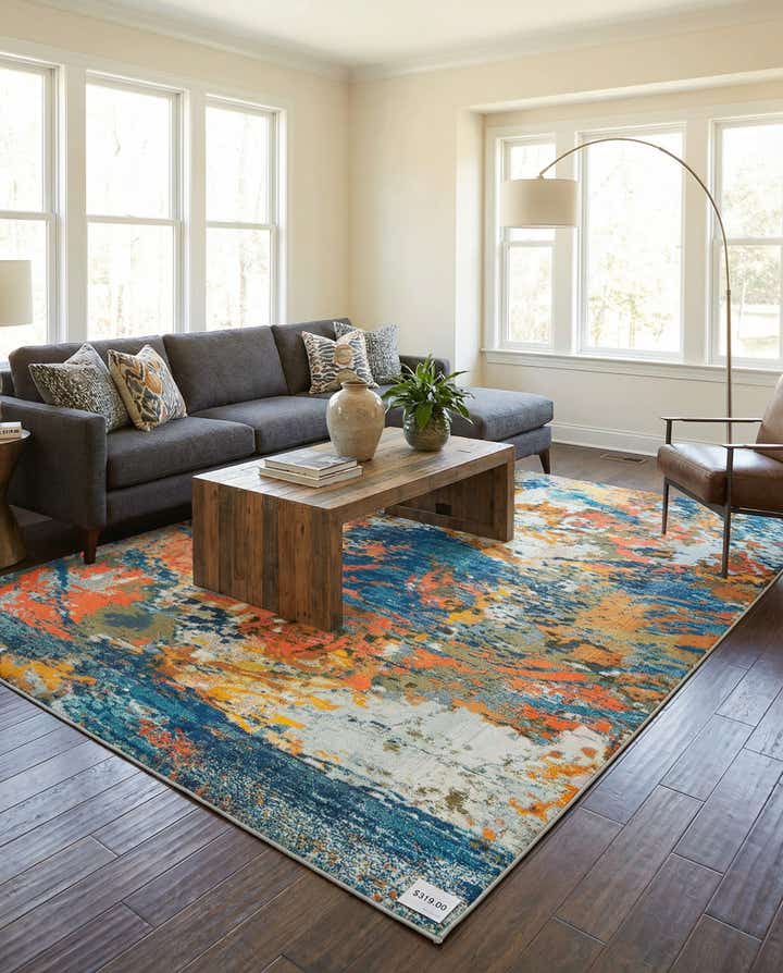 9' 10 x 14' Washable Vivid Rug