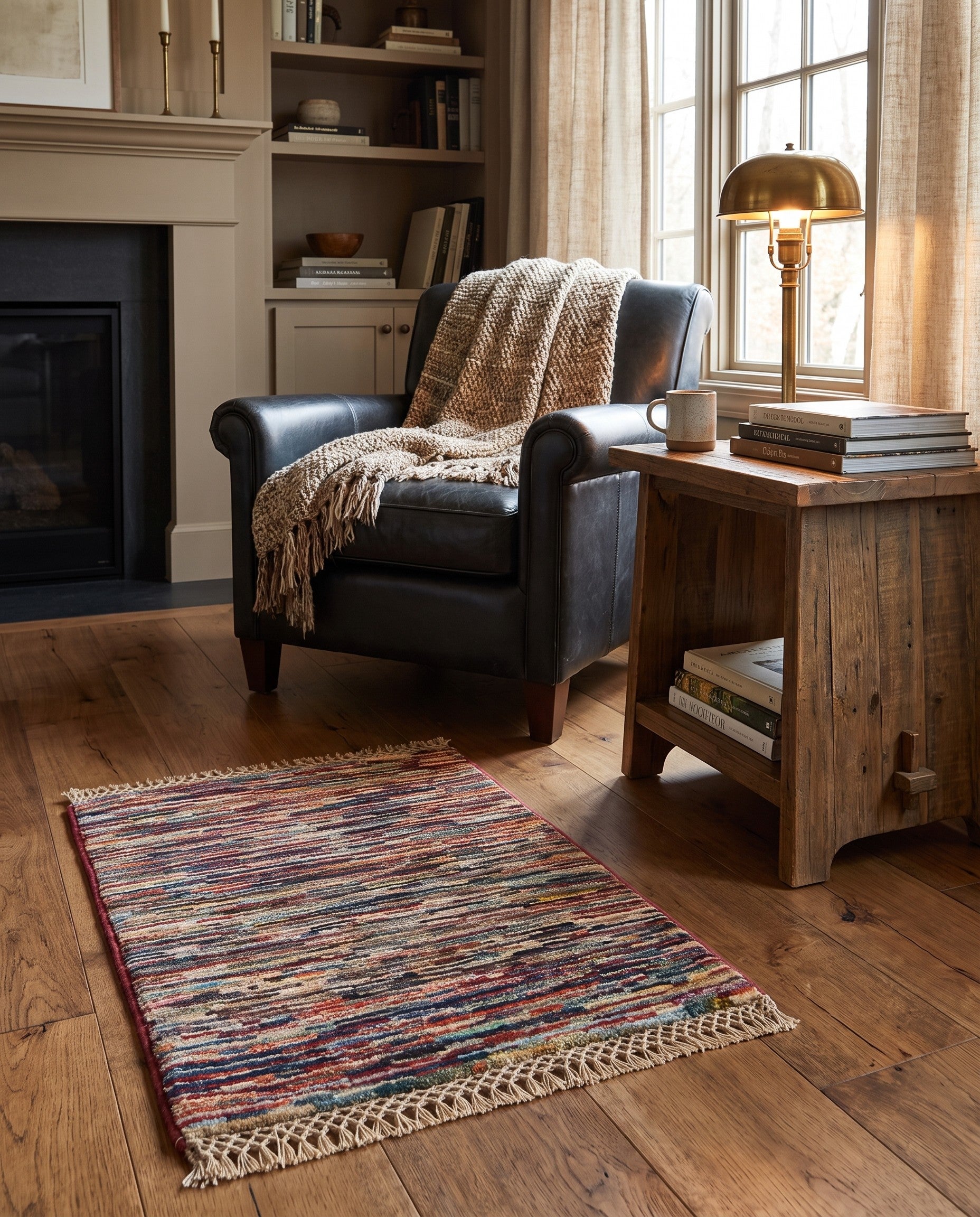 1' 4 x 2' Hand Knotted Ziegler Rug