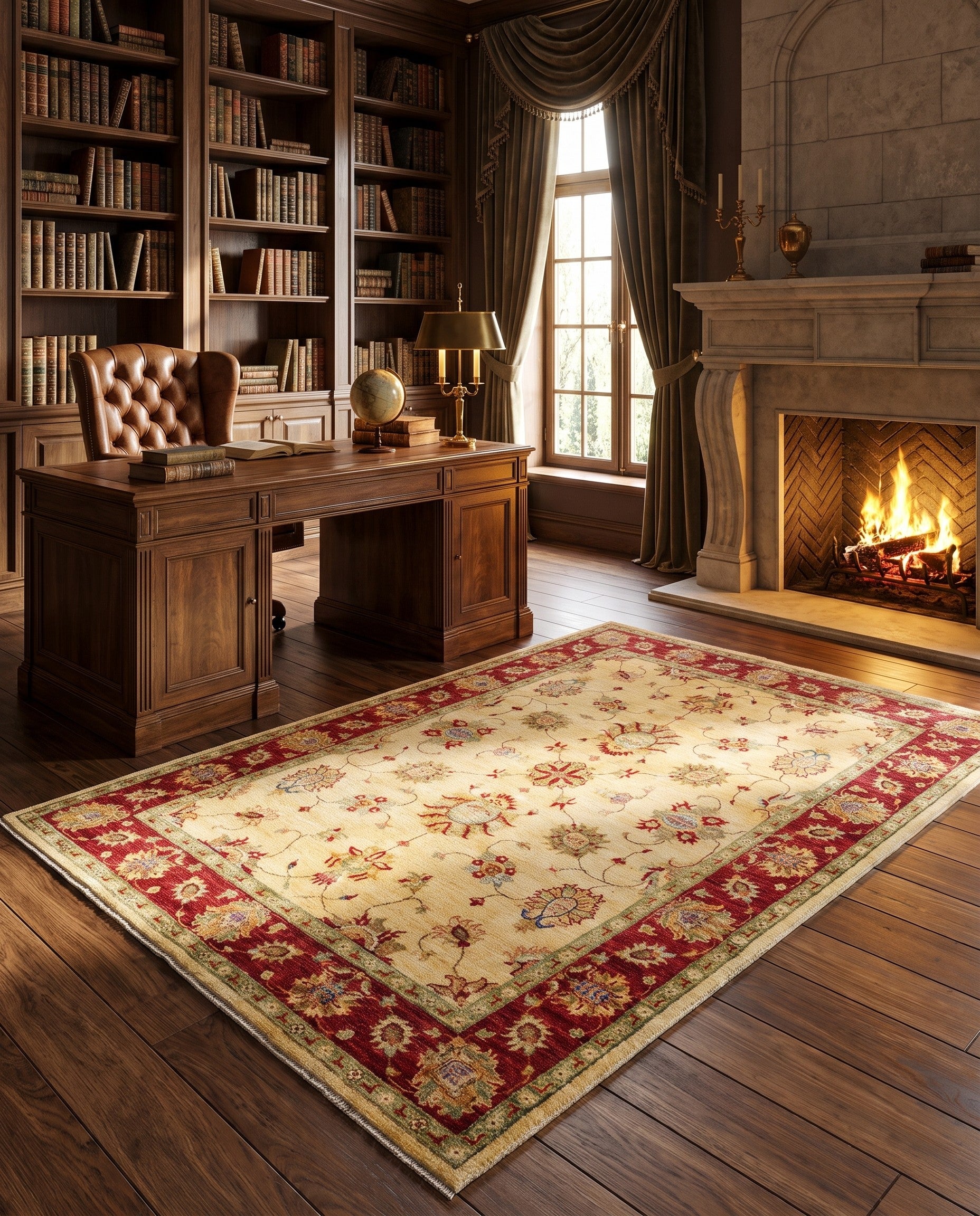 5' 1 x 6' 7 Hand Knotted Ziegler Rug