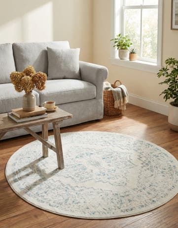 Beige Modern Classical Round Rug