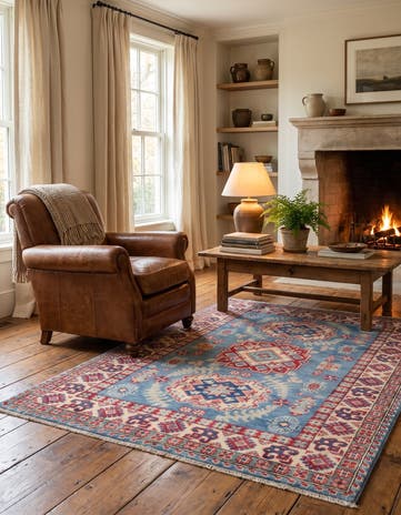 3' 5 x 5' Hand Knotted Kazak Rug