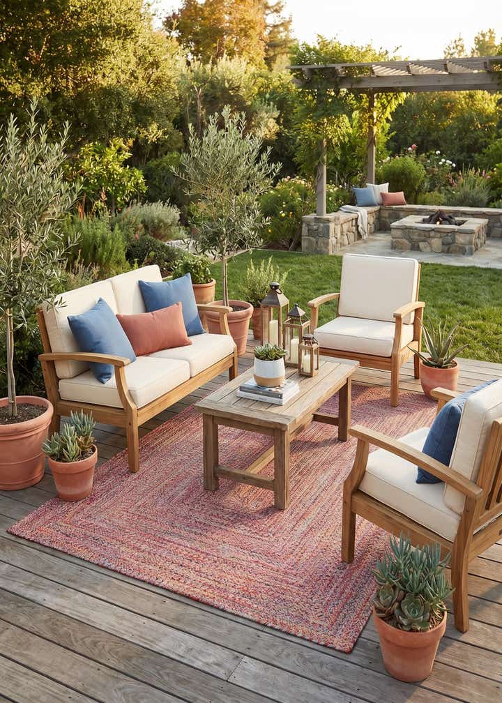 5' 3 x 8' Easy-Clean Eco Verse Washable Indoor / Outdoor Rug