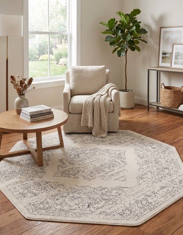 White Isabella Octagon Rug