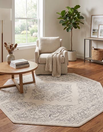 White Isabella Octagon Rug