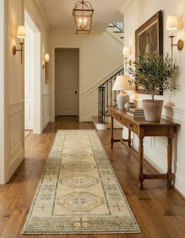 2' 9 x 12' 5 Hand Knotted Oushak Wool Runner Rug