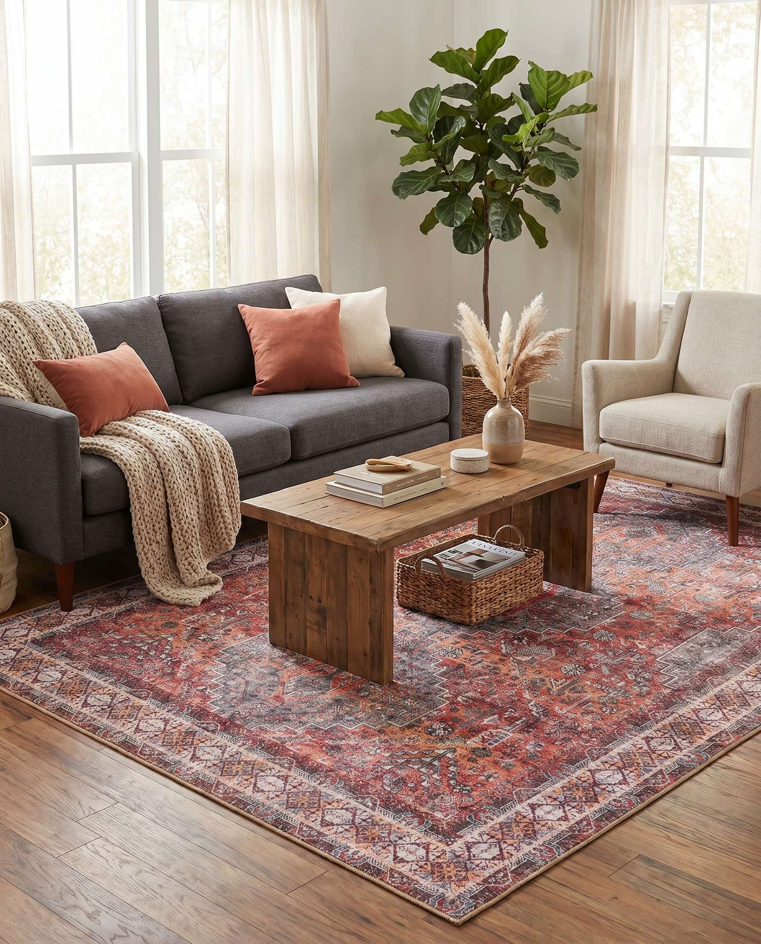 5' 1 x 8' Washable Timeless Rug