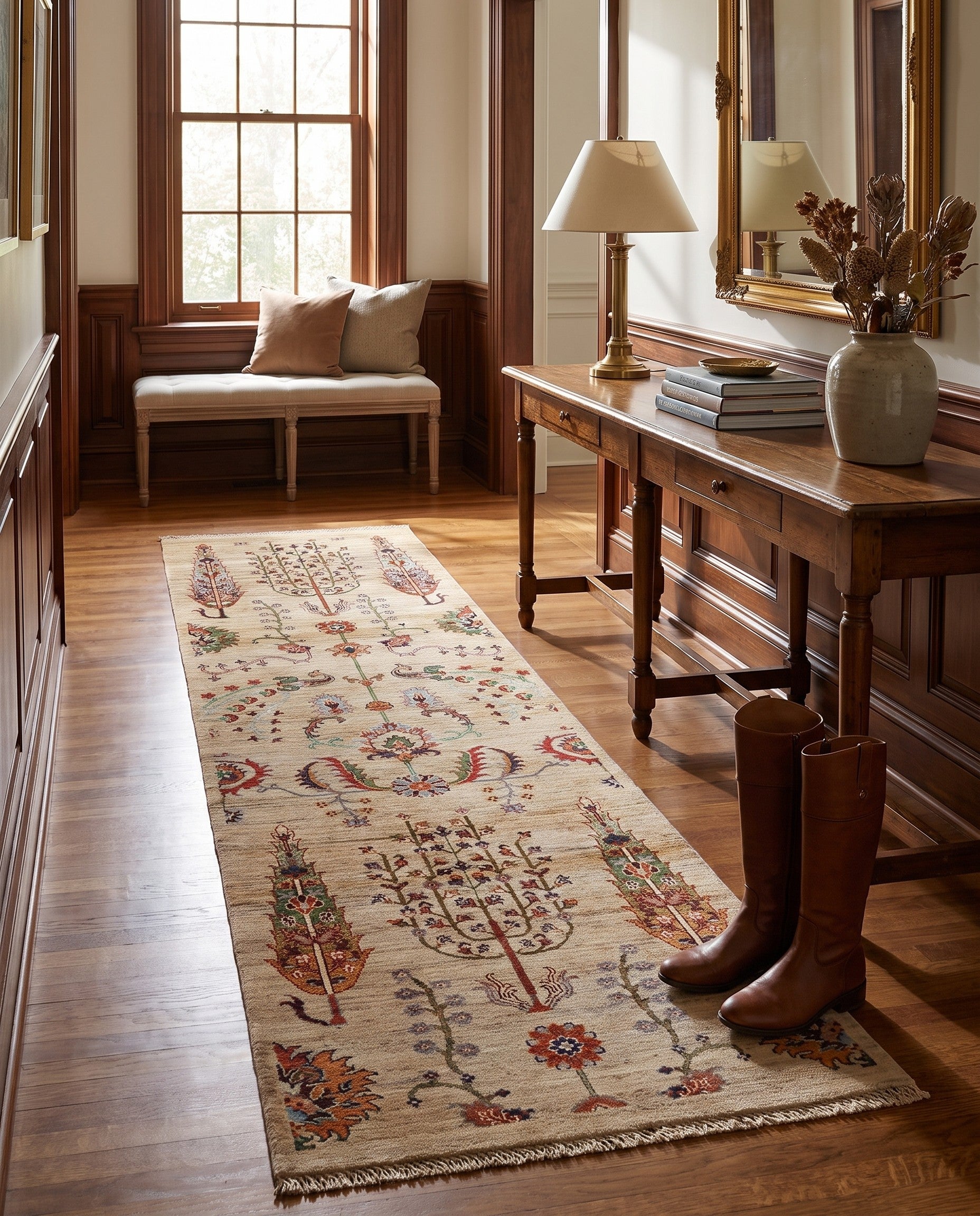 2' 7 x 9' 7 Hand Knotted Ariana Ziegler Runner Rug