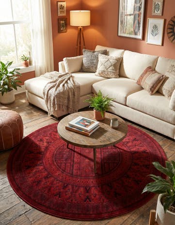 7' x 7' Bokhara Round Rug