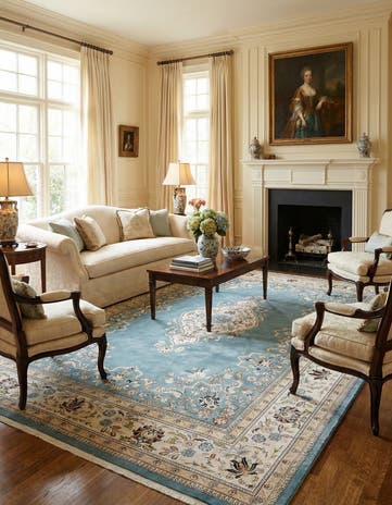 Blue Nain Design Rug