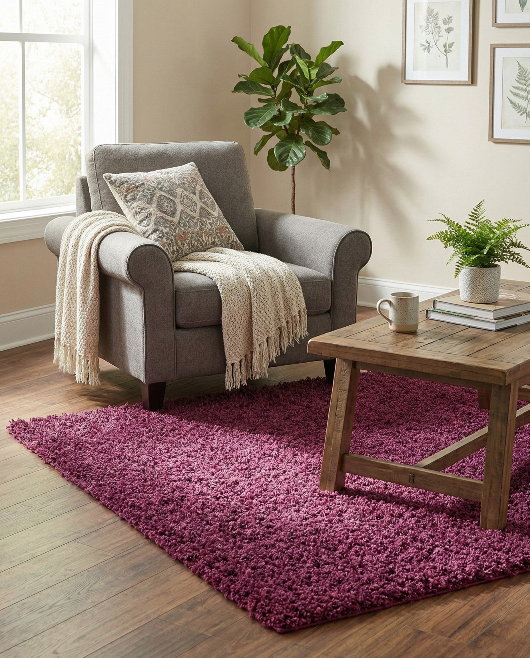 3' x 5' 3 Solid Shag Rug