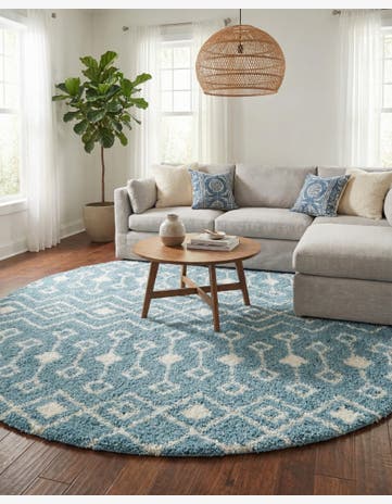 10' x 10' Moroccan Trellis Shag Round Rug