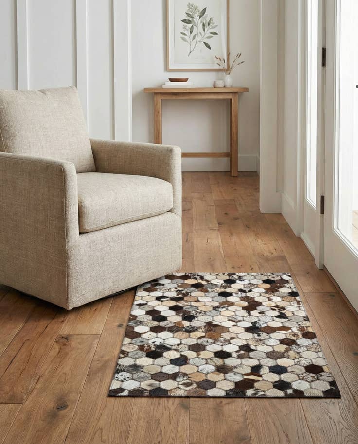 Detail image of 2' x 3' 1 Cowhide Leather Rug