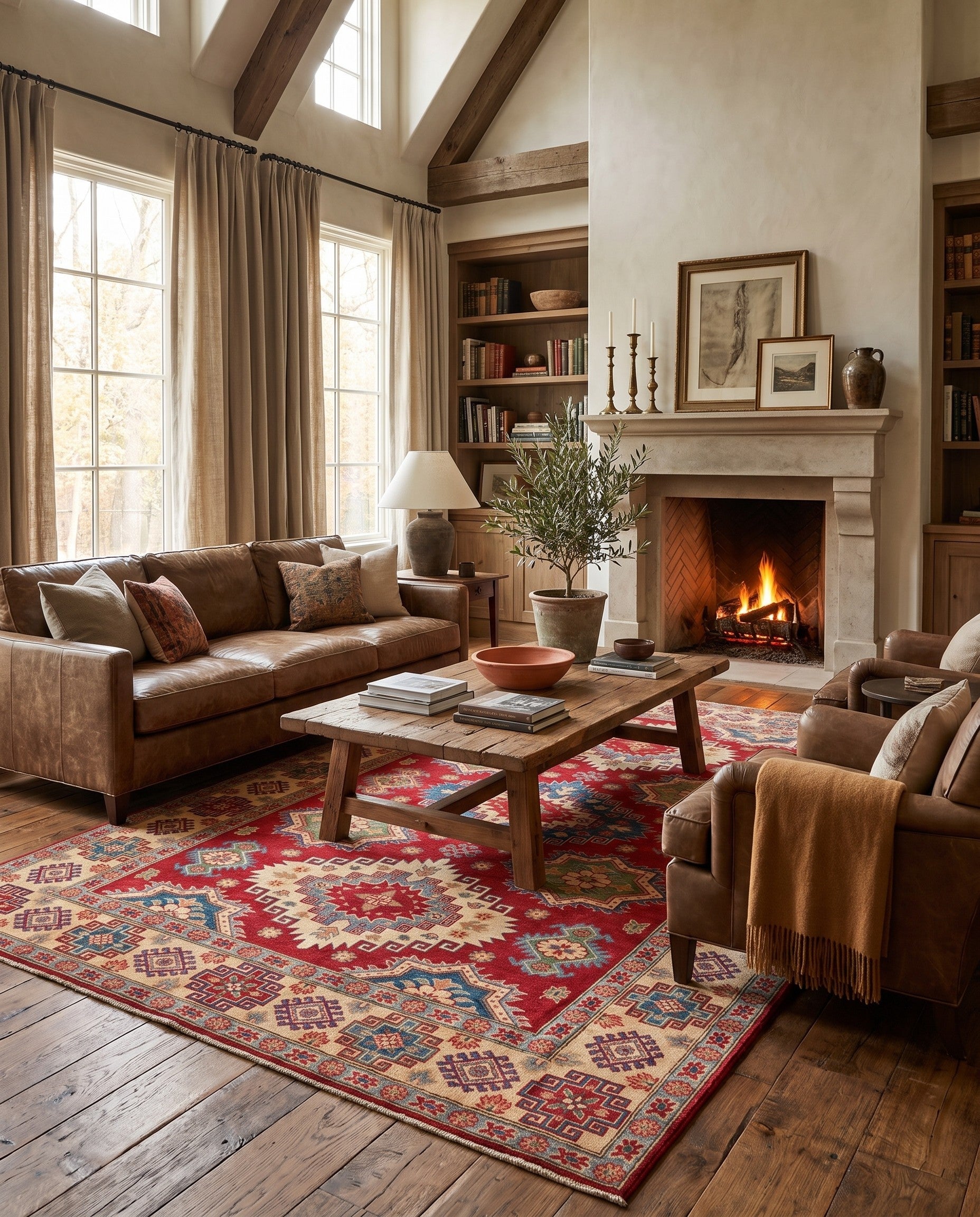 6' 8 x 9' 11 Hand Knotted Kazak Rug