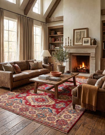 6' 8 x 9' 11 Hand Knotted Kazak Rug
