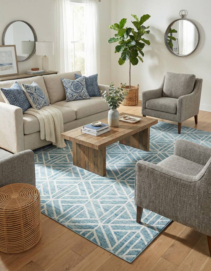 Detail image of 8' x 10' Lattice Trellis Rug