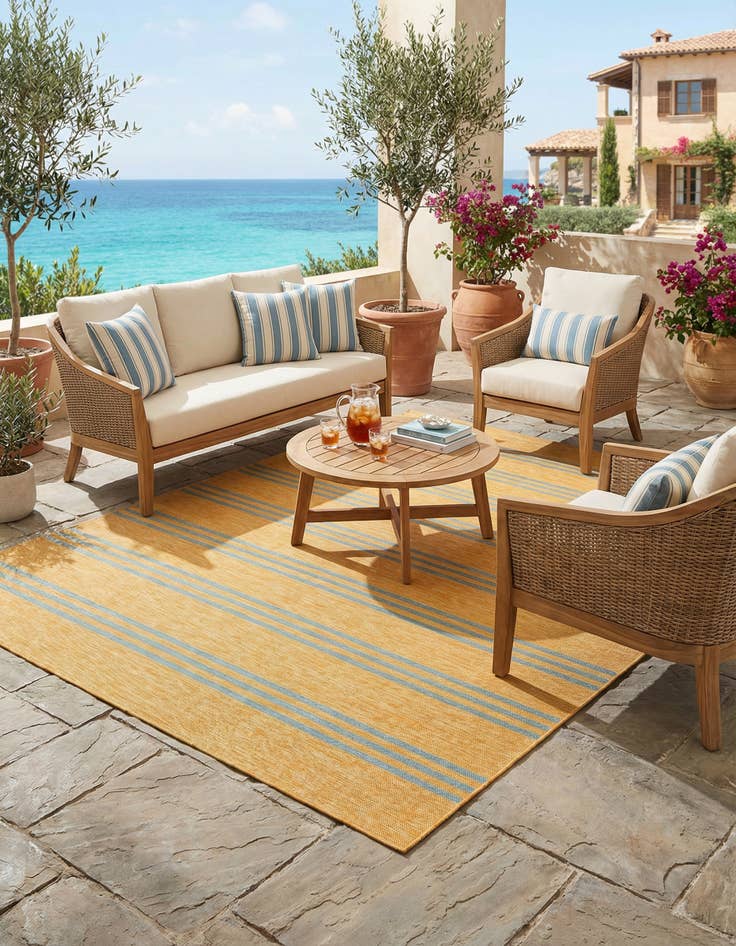Detail image of 7' x 10' Easy-Clean Jill Zarin Anguilla Indoor / Outdoor Rug