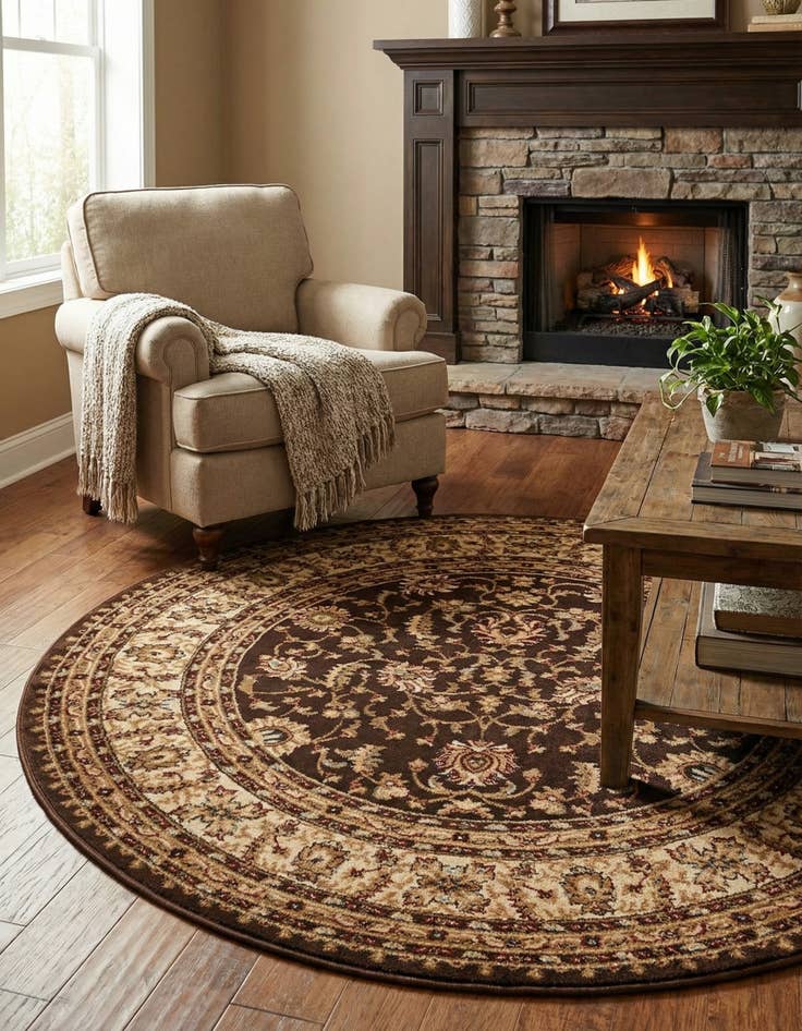 Detail image of 6' x 6' Classic Agra Round Rug