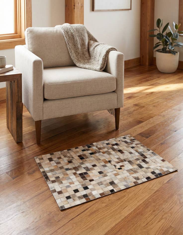 Detail image of 2' x 3' Cowhide Leather Rug