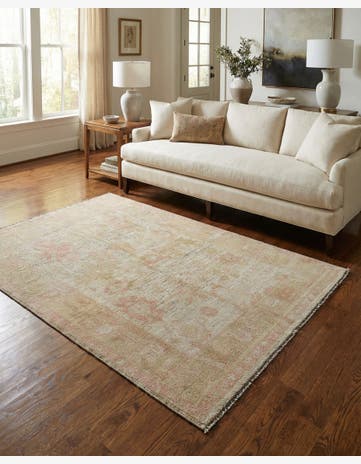 4' 3 x 6' 3 Hand Knotted Oushak Wool Rug