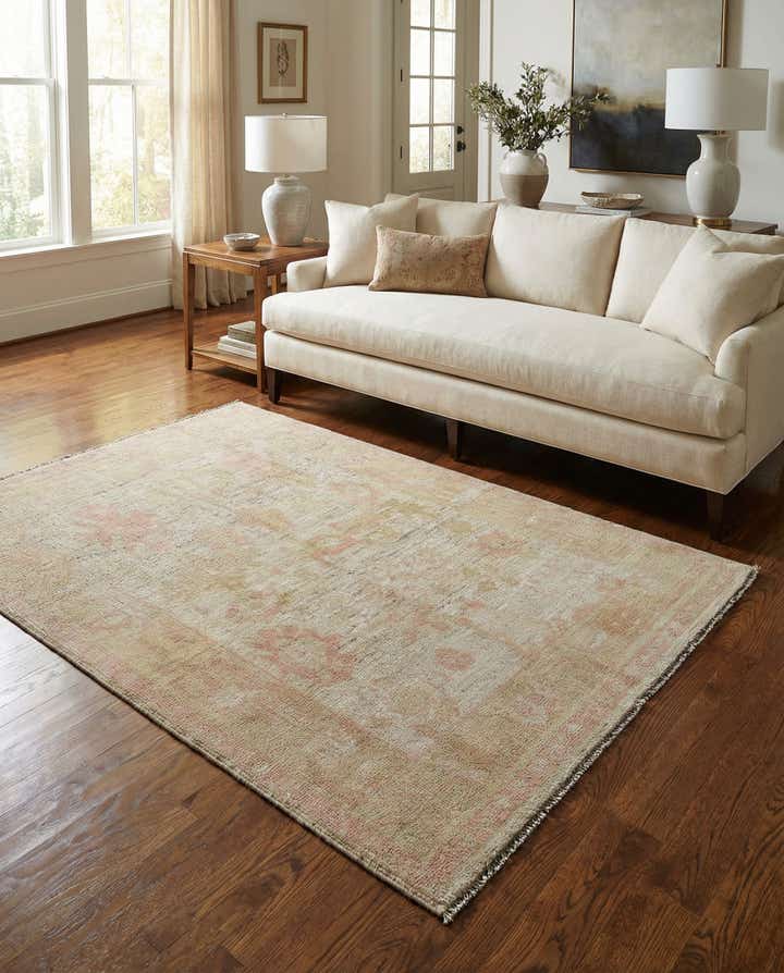 4' 3 x 6' 3 Hand Knotted Oushak Wool Rug
