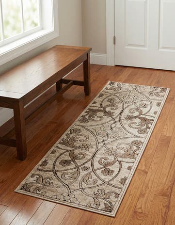 Dark Beige Nepal Runner Rug