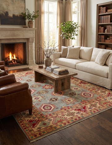 6' 7 x 9' 6 Hand Knotted Kazak Rug