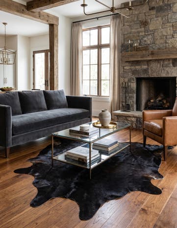 5' 1 x 5' 11 Cowhide Leather Rug