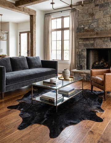 5' 1 x 5' 11 Cowhide Leather Rug