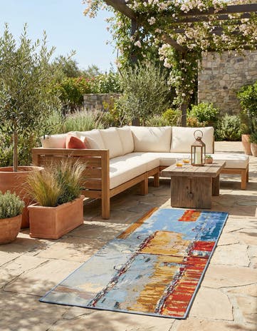 2' x 6' Easy-Clean Modern Indoor / Outdoor Runner Rug