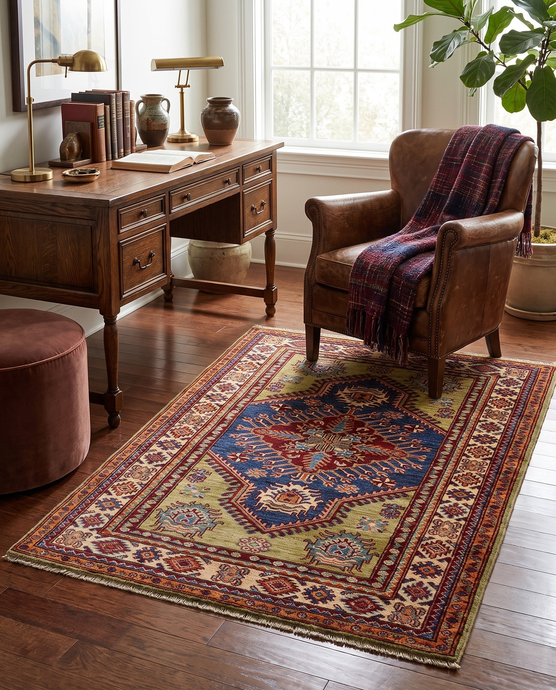 3' 3 x 4' 11 Hand Knotted Kazak Rug