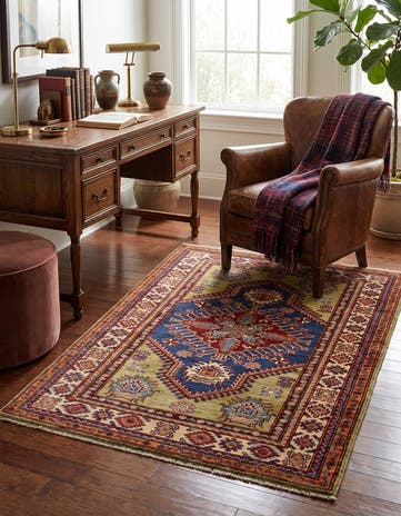 3' 3 x 4' 11 Hand Knotted Kazak Rug