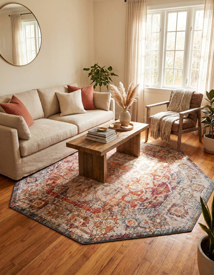 Detail image of 6' 1 x 6' 1 Isabella Octagon Rug