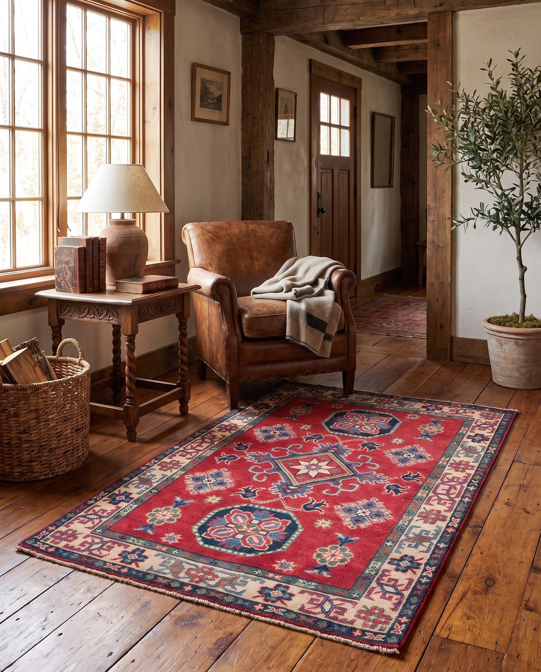 2' 7 x 4' 2 Hand Knotted Kazak Rug