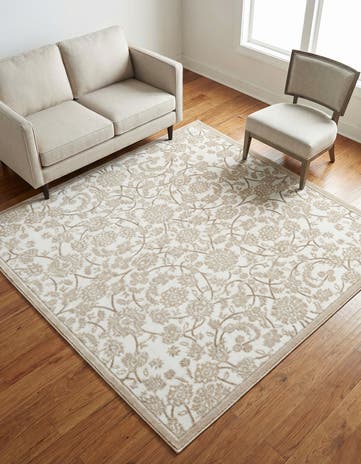 Snow White Nepal Square Rug