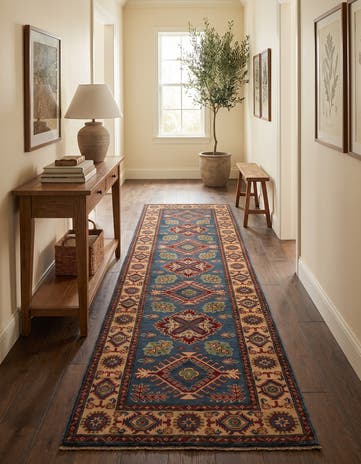 2' 9 x 9' 11 Hand Knotted Kazak Runner Rug
